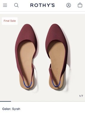 Rothy's Syrah Slingback Flats - Syrah (Burgundy)